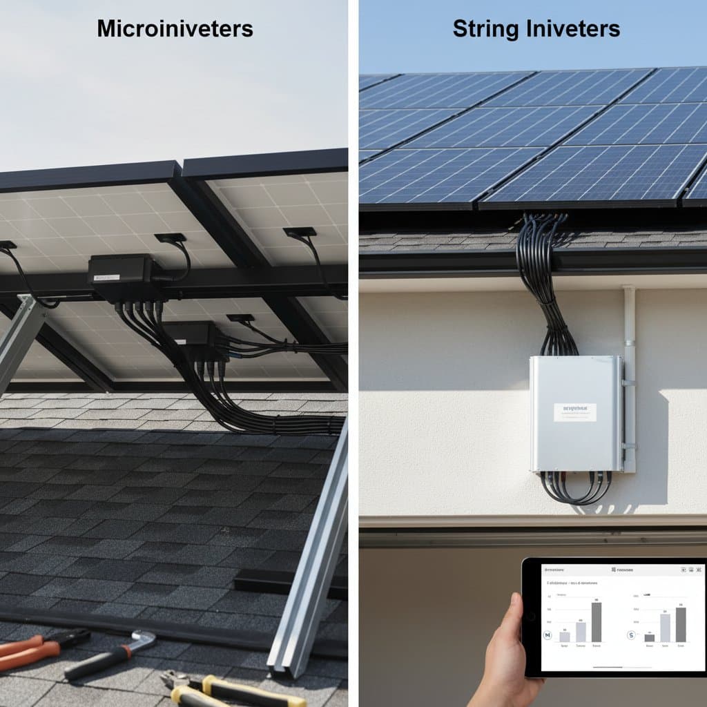 Featured image for DIY Solar: Microinverters vs String Inverter Ease