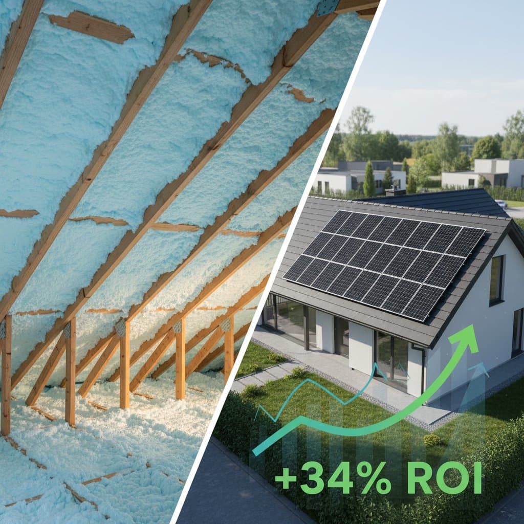 Featured image for Spray Foam + Solar Panels Boost ROI by 34%