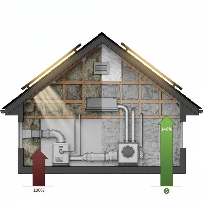 Featured image for Attic Insulation Beats Solar ROI by 40 Percent