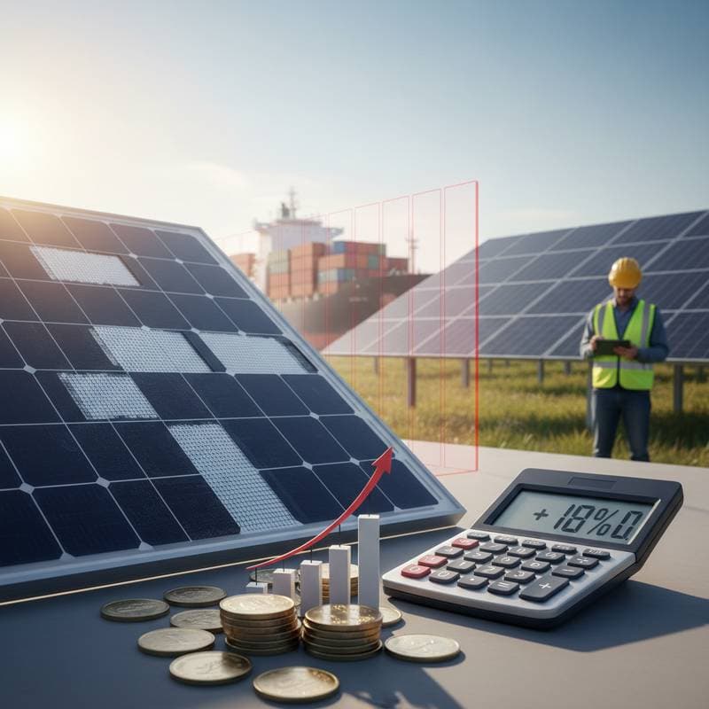 Featured image for Solar Panel Costs Jump 18% as Spring Tariffs Hit