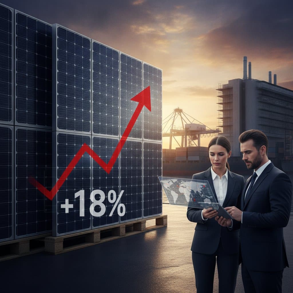 Image for 2026 Solar Tariffs Drive 18% Module Price Surge