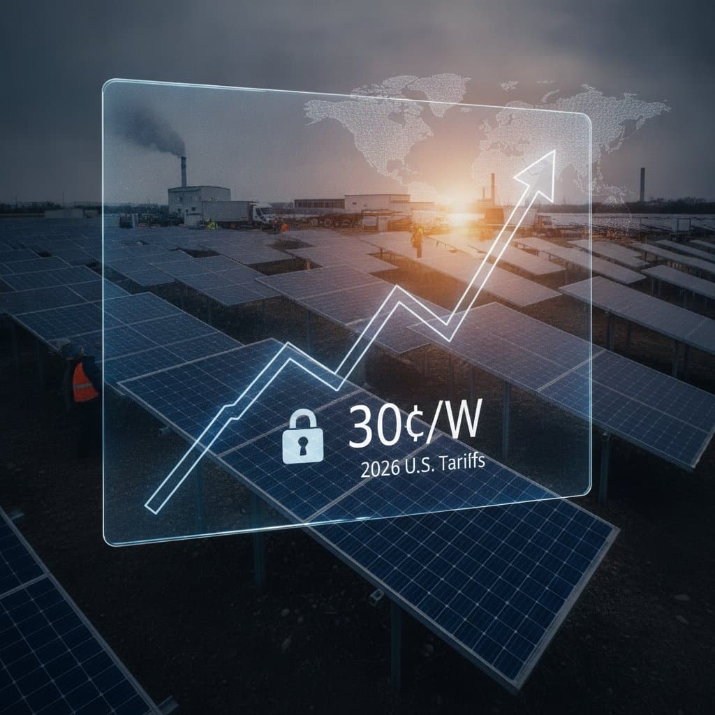 Featured image for 2026 Solar Tariffs Push Panel Costs to 30¢/Watt