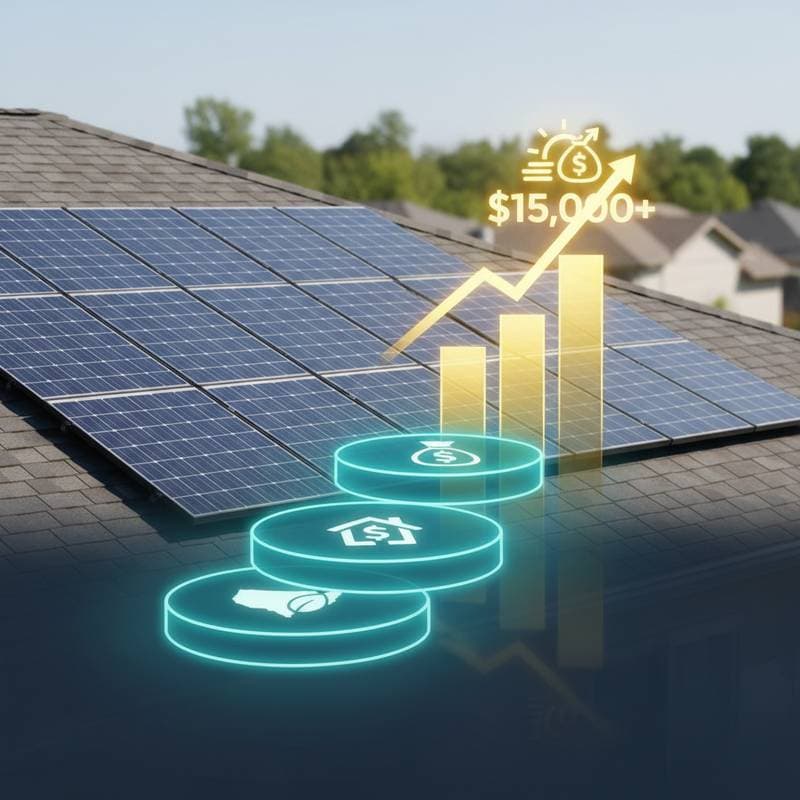 Featured image for Stacking 3 State Rebates Yields $15K+ Solar Payoff
