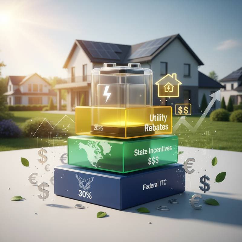 Featured image for Stack Solar Battery Rebates to Save $15K on Storage