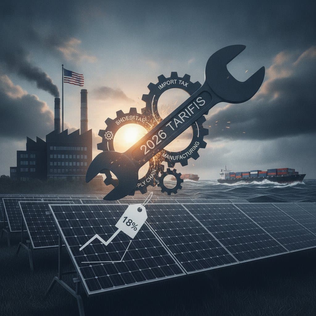 Image for 2026 Solar Tariffs Drive 18% Panel Price Spike